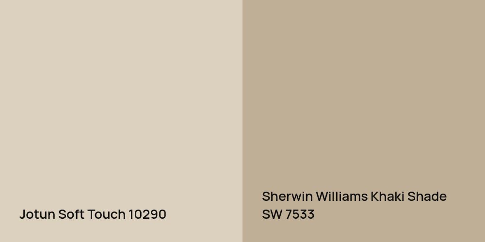 Jotun Soft Touch vs. Sherwin Williams Khaki Shade