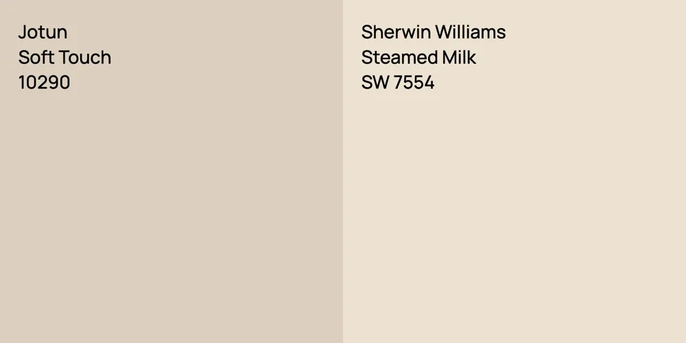 Jotun Soft Touch vs. Sherwin Williams Steamed Milk