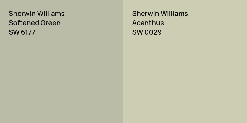 Sherwin Williams Softened Green vs. Sherwin Williams Acanthus