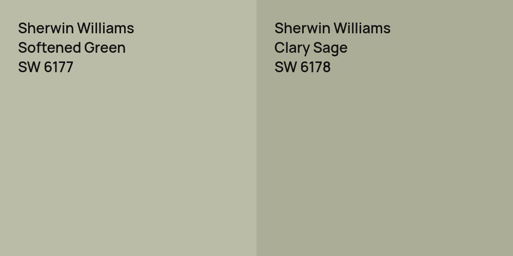 Sherwin Williams Softened Green vs. Sherwin Williams Clary Sage