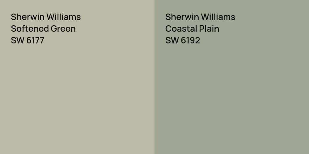 Sherwin Williams Softened Green vs. Sherwin Williams Coastal Plain