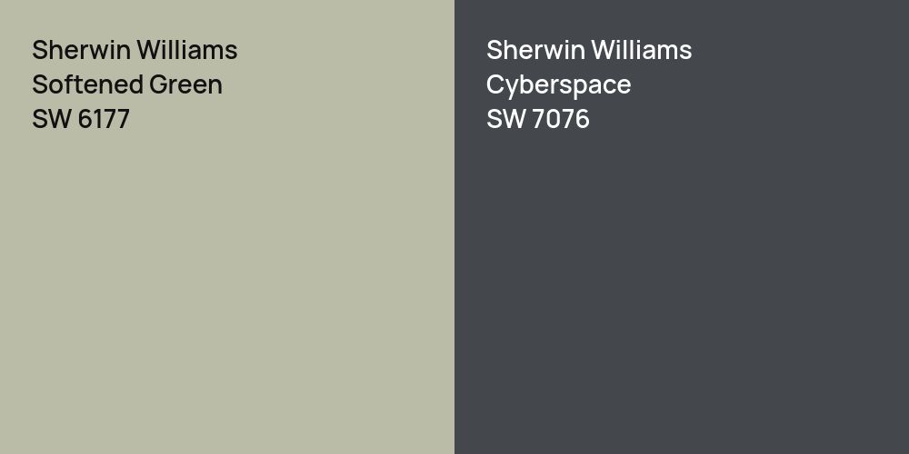 Sherwin Williams Softened Green vs. Sherwin Williams Cyberspace