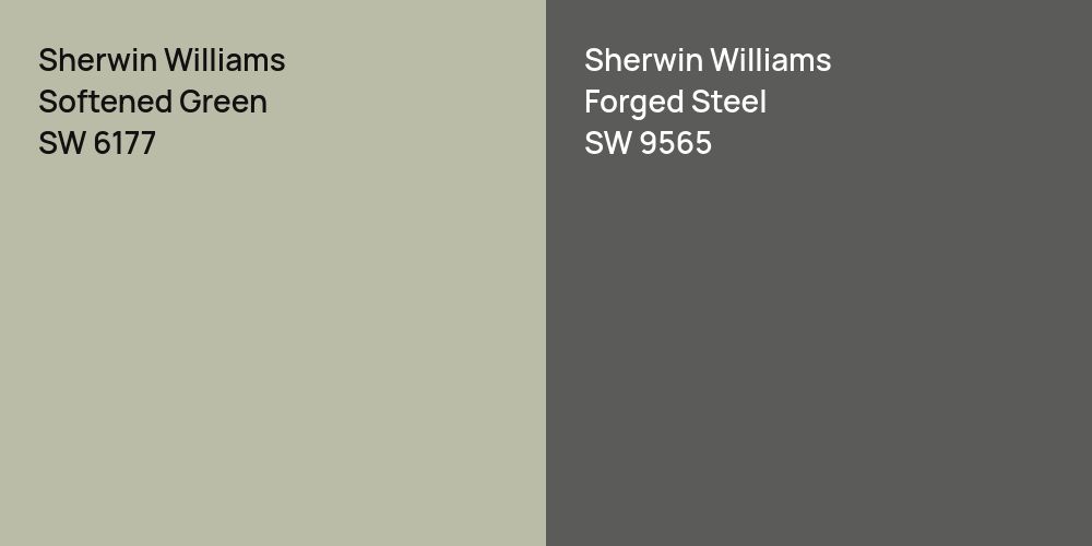 Sherwin Williams Softened Green vs. Sherwin Williams Forged Steel