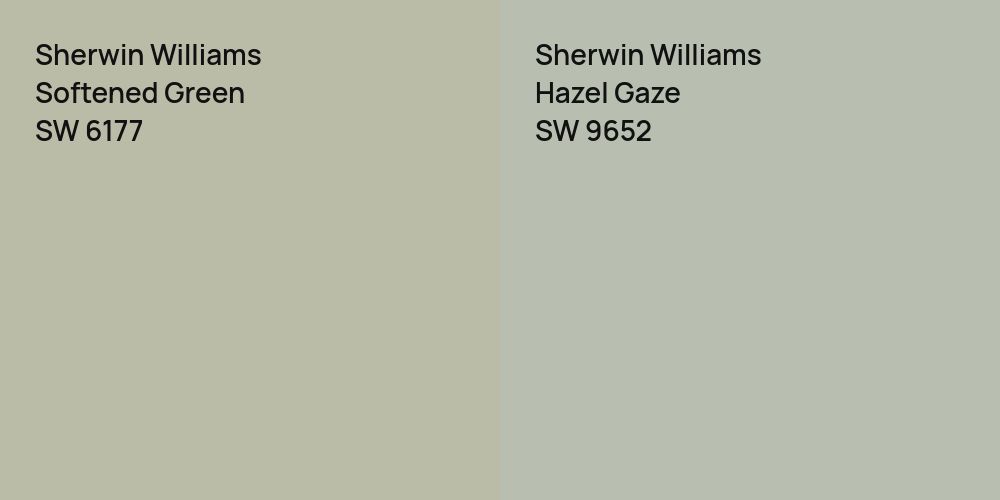 Sherwin Williams Softened Green vs. Sherwin Williams Hazel Gaze