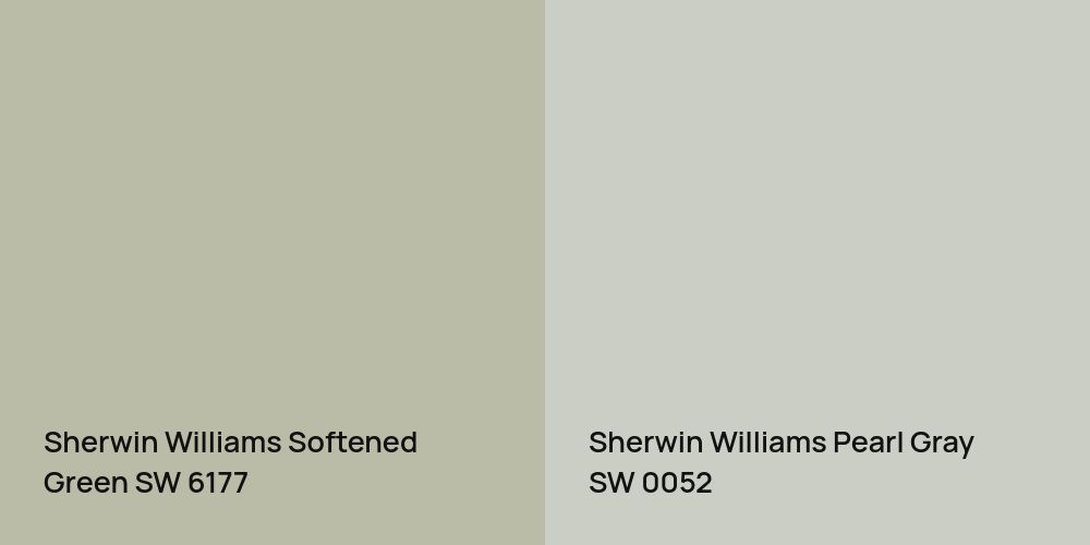 Sherwin Williams Softened Green vs. Sherwin Williams Pearl Gray