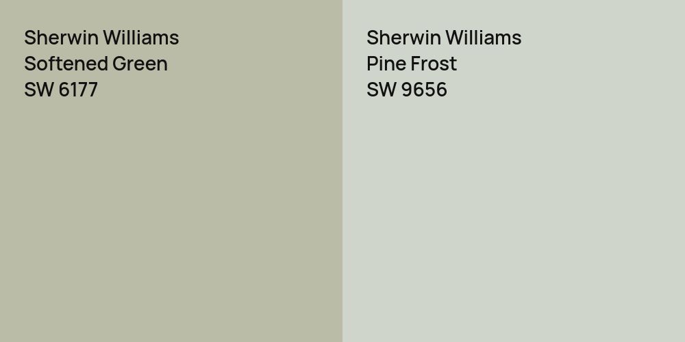 Sherwin Williams Softened Green vs. Sherwin Williams Pine Frost