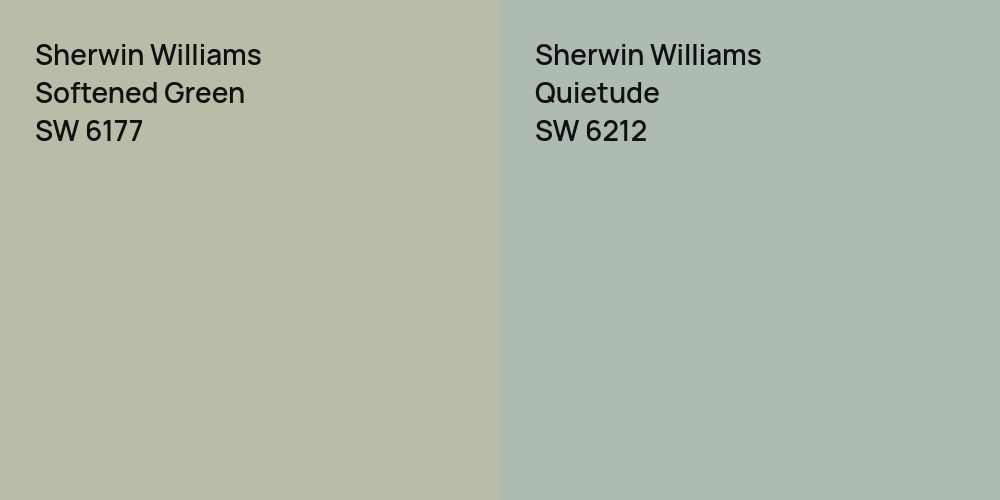 Sherwin Williams Softened Green vs. Sherwin Williams Quietude