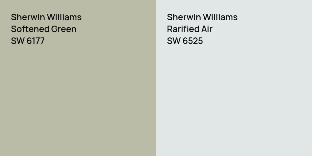 Sherwin Williams Softened Green vs. Sherwin Williams Rarified Air