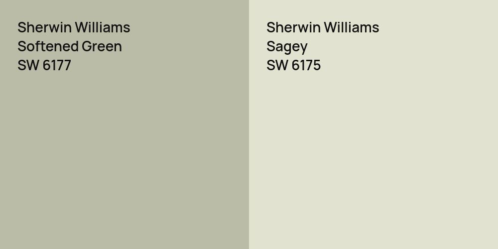 Sherwin Williams Softened Green vs. Sherwin Williams Sagey