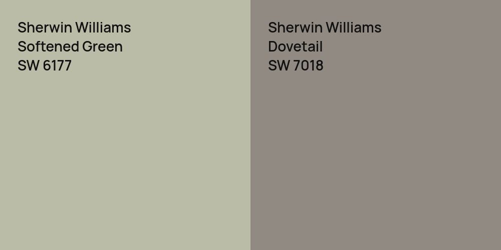 Sherwin Williams Softened Green vs. Sherwin Williams Dovetail