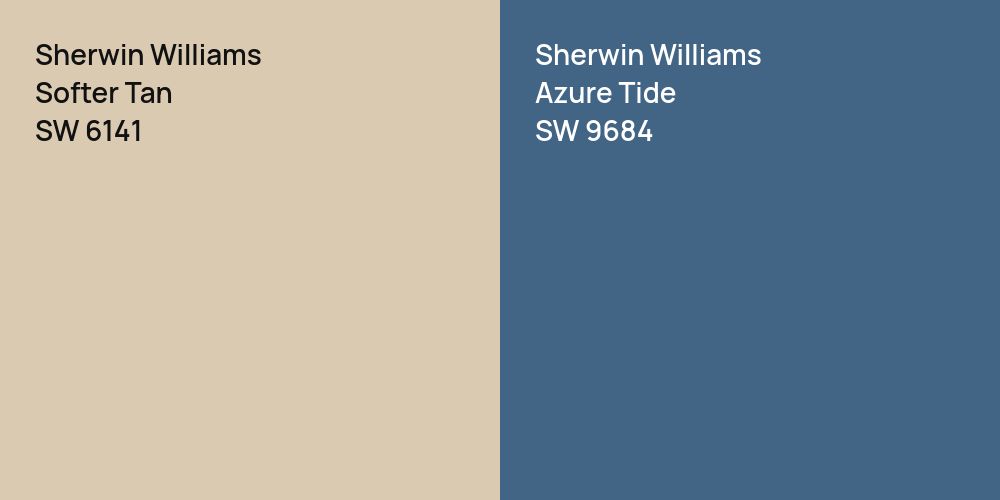 Sherwin Williams Softer Tan vs. Sherwin Williams Azure Tide