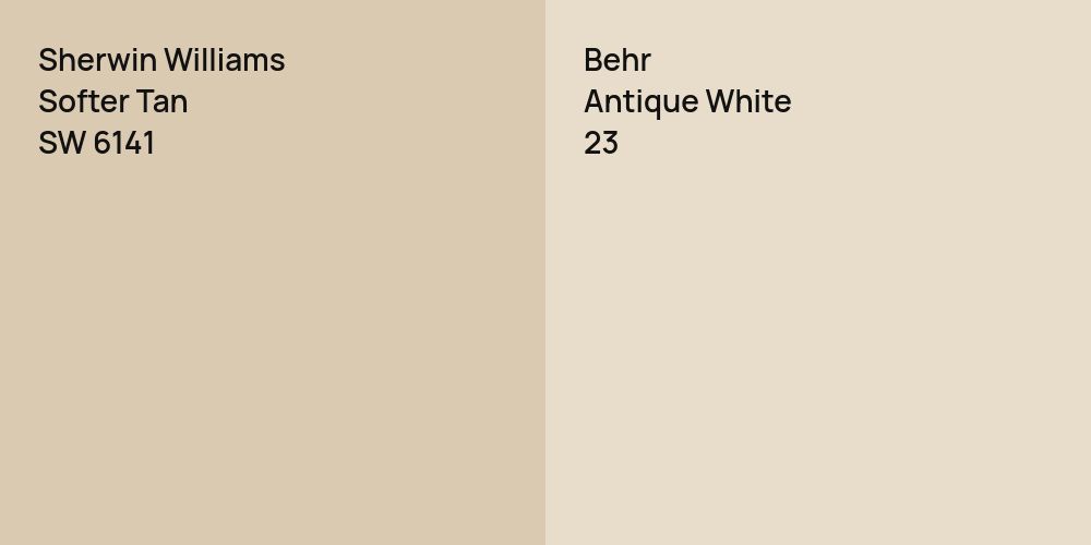 Sherwin Williams Softer Tan vs. Behr Antique White