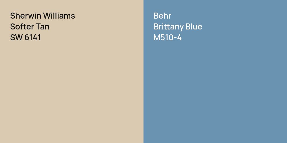 Sherwin Williams Softer Tan vs. Behr Brittany Blue