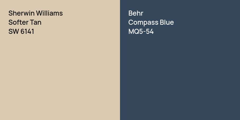 Sherwin Williams Softer Tan vs. Behr Compass Blue