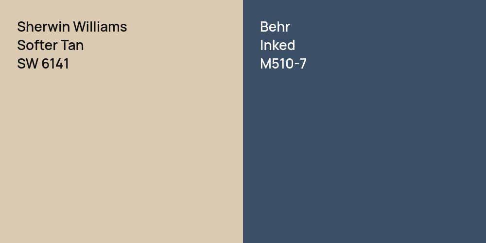 Sherwin Williams Softer Tan vs. Behr Inked