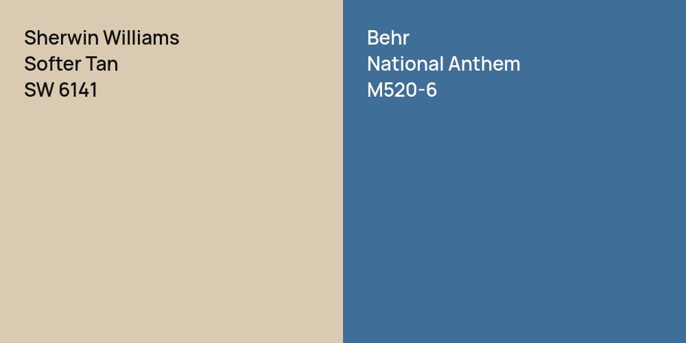 Sherwin Williams Softer Tan vs. Behr National Anthem