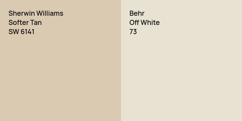 Sherwin Williams Softer Tan vs. Behr Off White