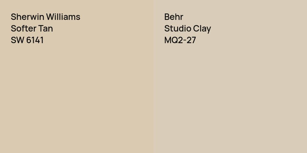 Sherwin Williams Softer Tan vs. Behr Studio Clay