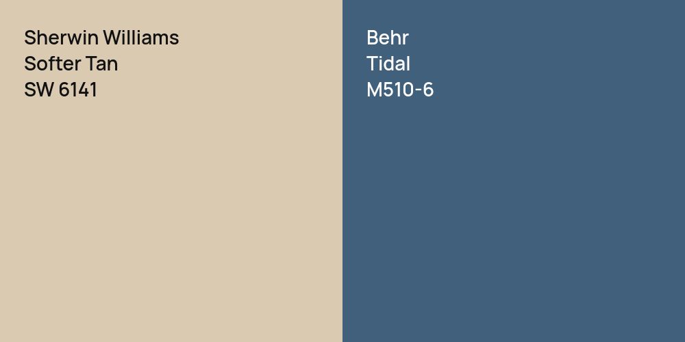 Sherwin Williams Softer Tan vs. Behr Tidal