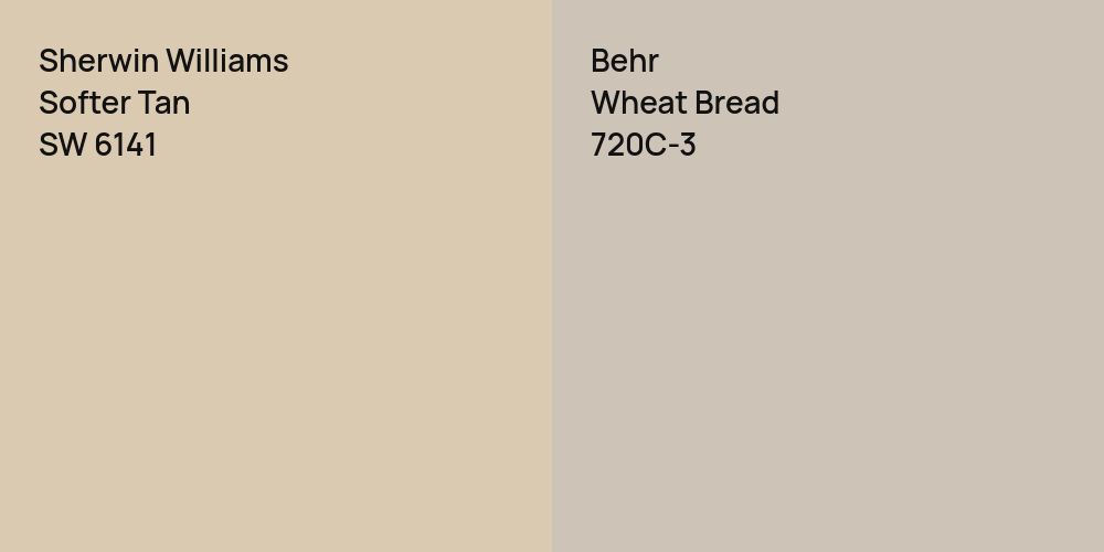 Sherwin Williams Softer Tan vs. Behr Wheat Bread