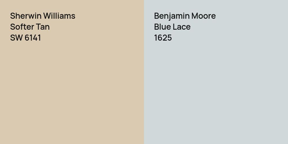 Sherwin Williams Softer Tan vs. Benjamin Moore Blue Lace