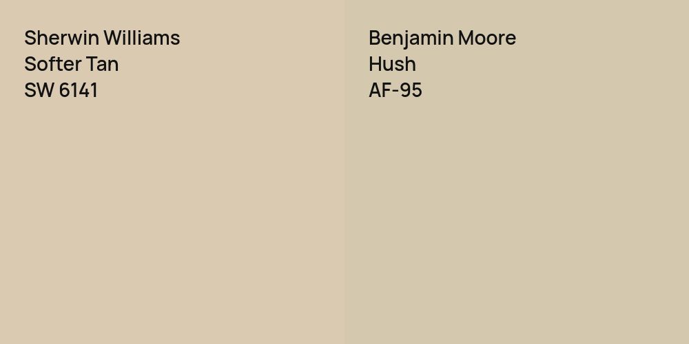 Sherwin Williams Softer Tan vs. Benjamin Moore Hush