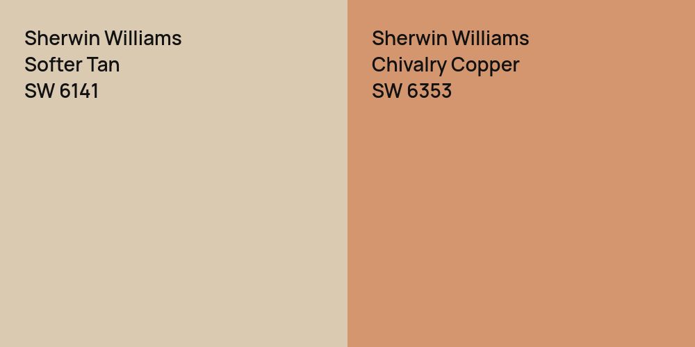 Sherwin Williams Softer Tan vs. Sherwin Williams Chivalry Copper