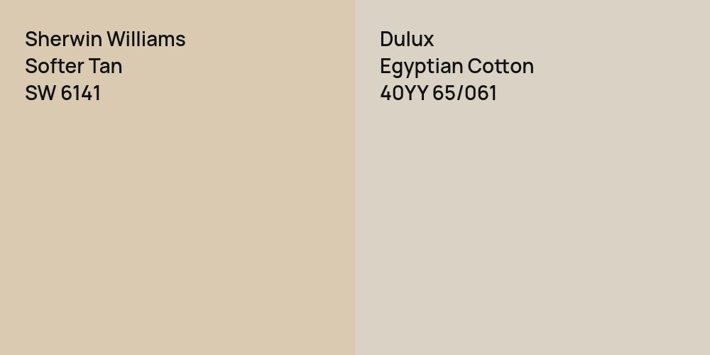 Sherwin Williams Softer Tan vs. Dulux Egyptian Cotton