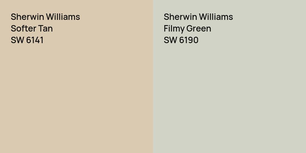 Sherwin Williams Softer Tan vs. Sherwin Williams Filmy Green