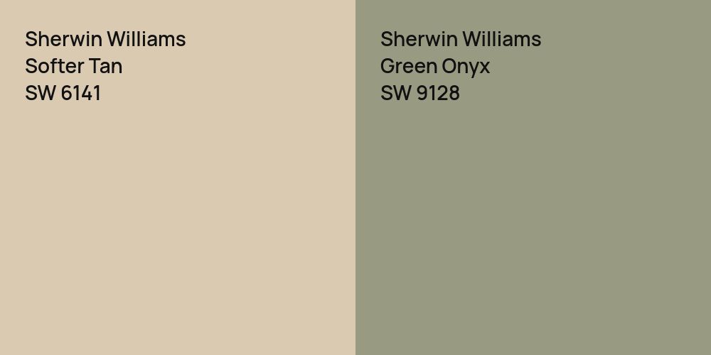 Sherwin Williams Softer Tan vs. Sherwin Williams Green Onyx