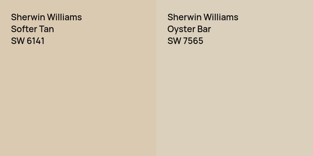 Sherwin Williams Softer Tan vs. Sherwin Williams Oyster Bar