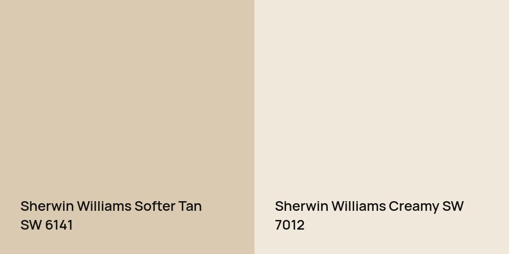 Sherwin Williams Softer Tan vs. Sherwin Williams Creamy