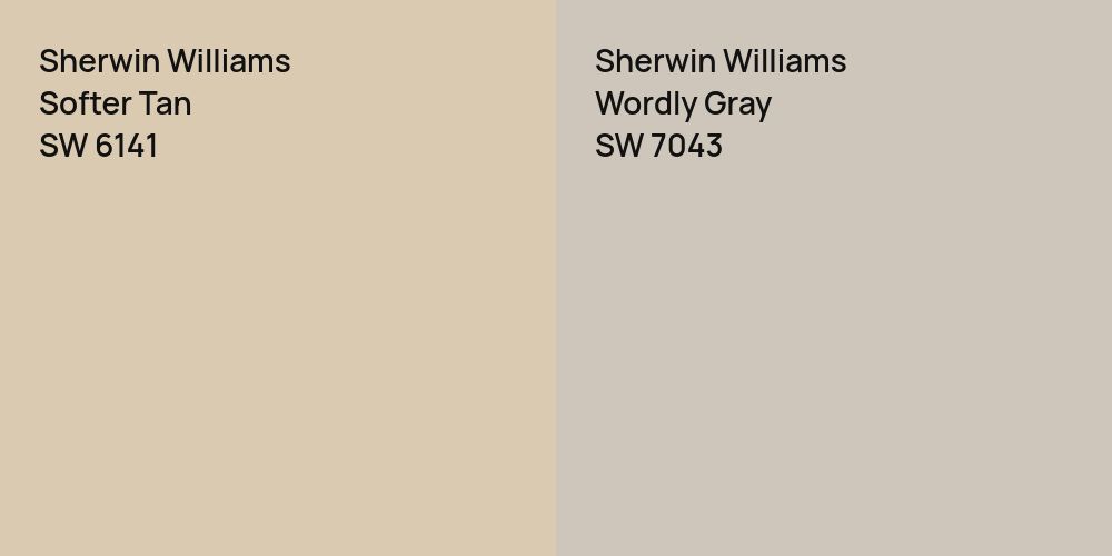 Sherwin Williams Softer Tan vs. Sherwin Williams Wordly Gray