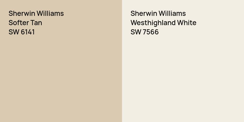 Sherwin Williams Softer Tan vs. Sherwin Williams Westhighland White