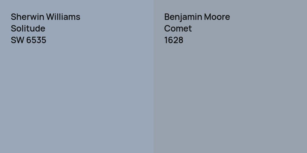 Sherwin Williams Solitude vs. Benjamin Moore Comet