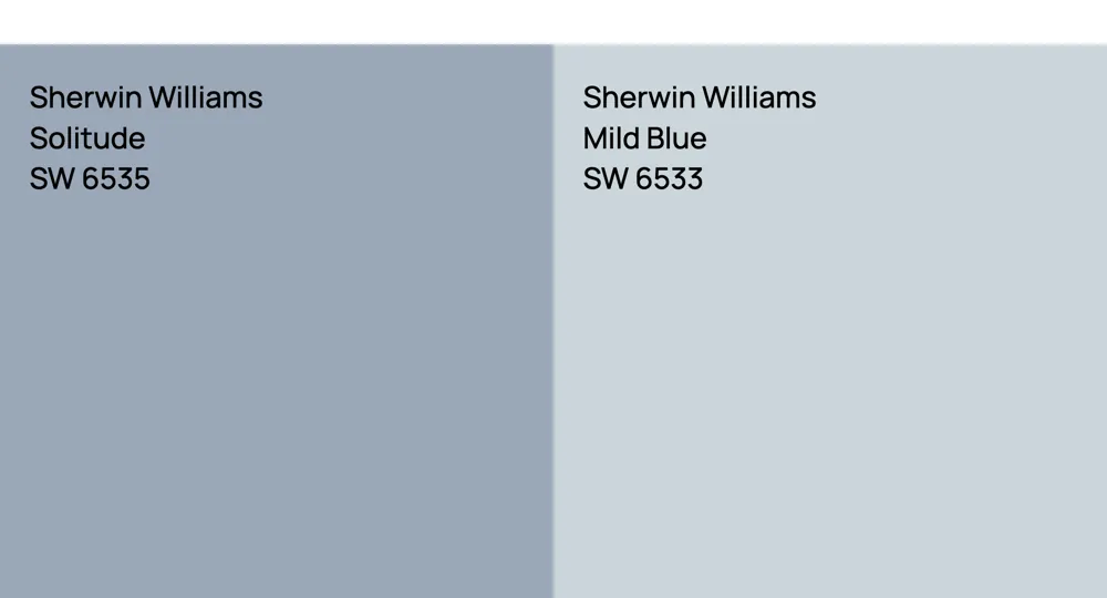 Sherwin Williams Solitude vs. Sherwin Williams Mild Blue