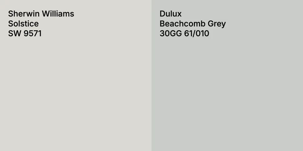 Sherwin Williams Solstice vs. Dulux Beachcomb Grey