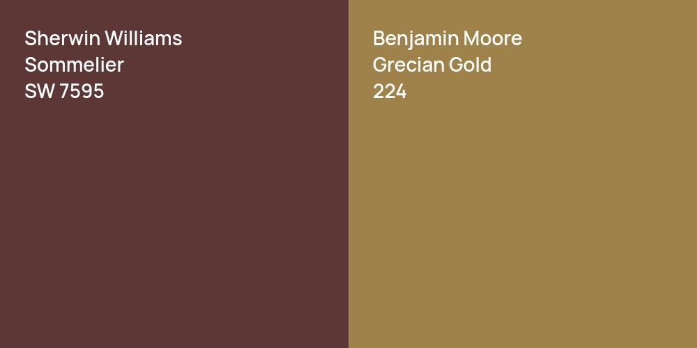 Sherwin Williams Sommelier vs. Benjamin Moore Grecian Gold