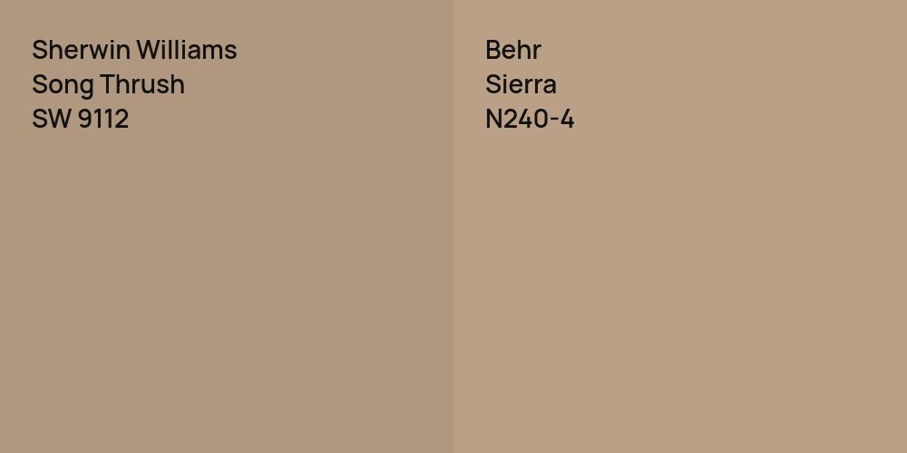 Sherwin Williams Song Thrush vs. Behr Sierra