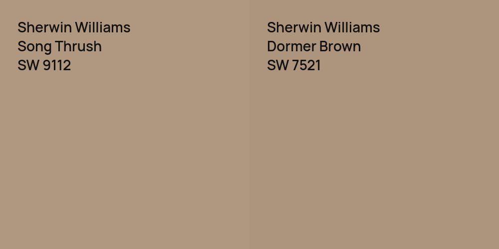 Sherwin Williams Song Thrush vs. Sherwin Williams Dormer Brown