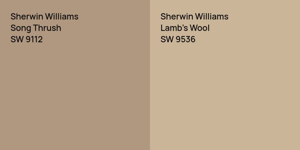 Sherwin Williams Song Thrush vs. Sherwin Williams Lamb's Wool