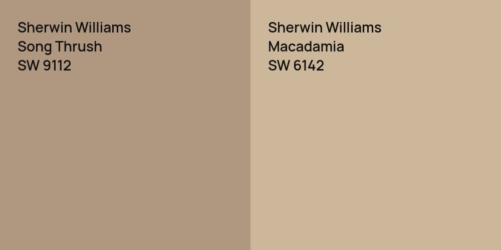 Sherwin Williams Song Thrush vs. Sherwin Williams Macadamia