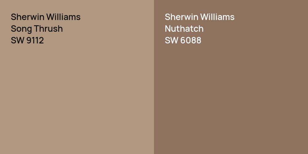 Sherwin Williams Song Thrush vs. Sherwin Williams Nuthatch