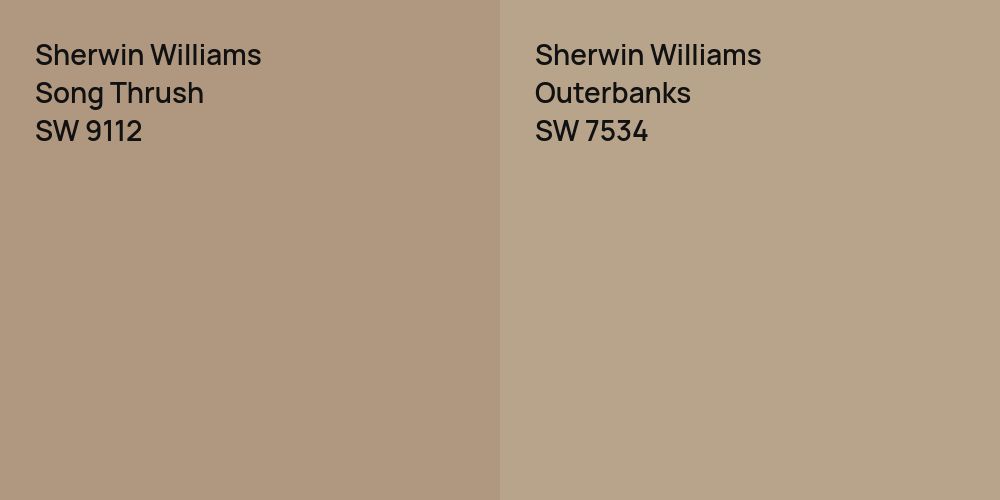 Sherwin Williams Song Thrush vs. Sherwin Williams Outerbanks