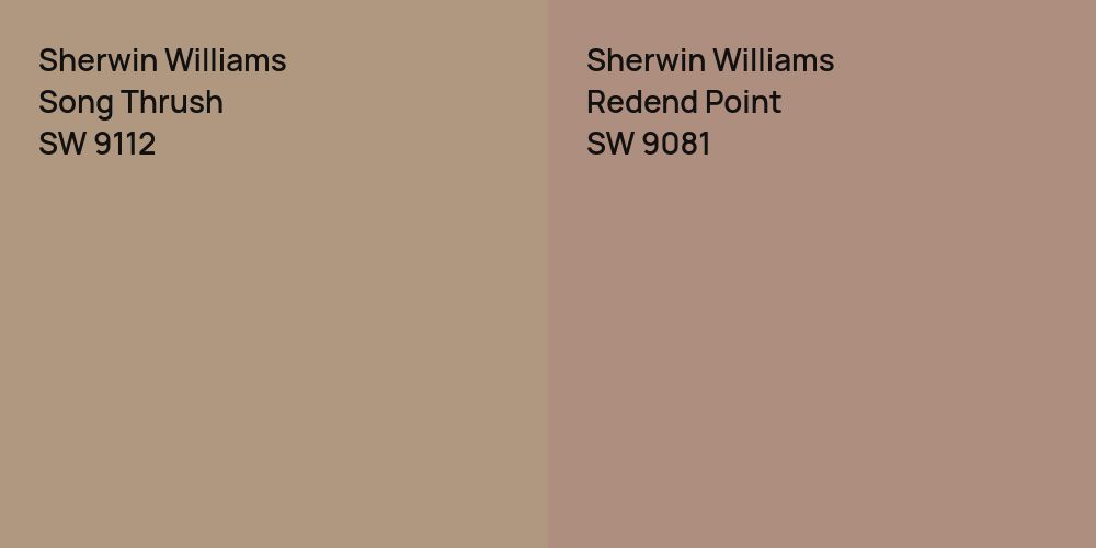 Sherwin Williams Song Thrush vs. Sherwin Williams Redend Point