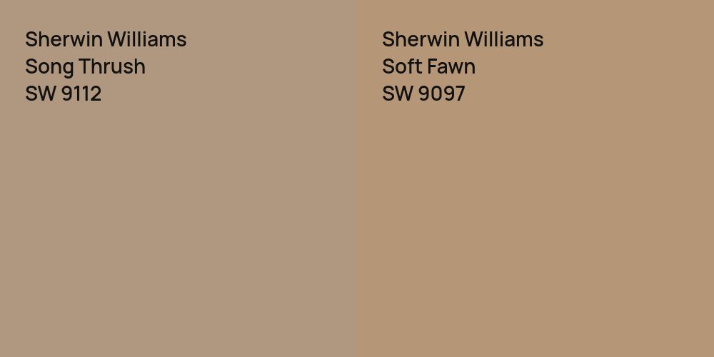 Sherwin Williams Song Thrush vs. Sherwin Williams Soft Fawn