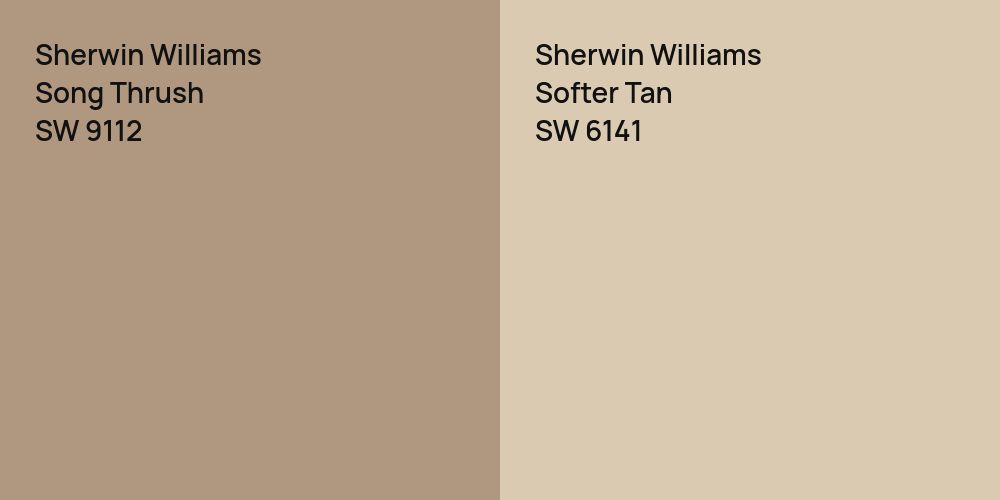 Sherwin Williams Song Thrush vs. Sherwin Williams Softer Tan