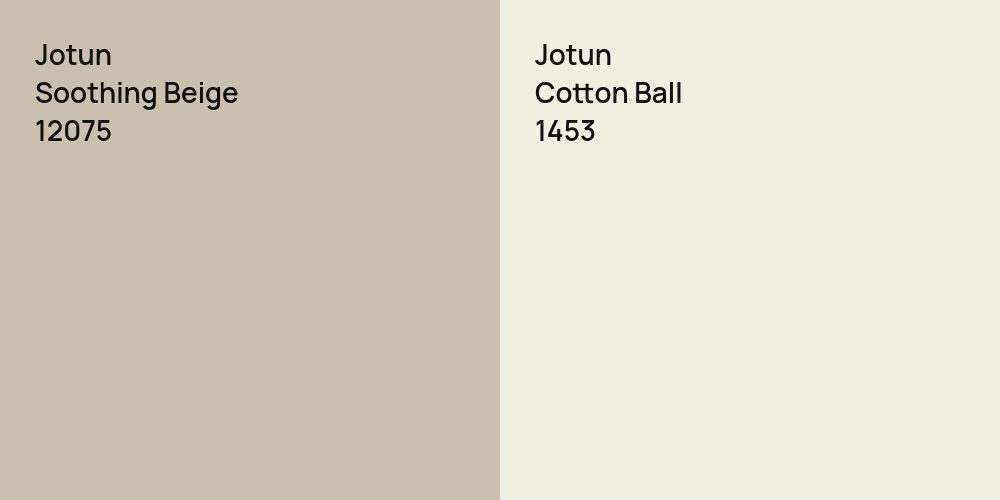 Jotun Soothing Beige vs. Jotun Cotton Ball