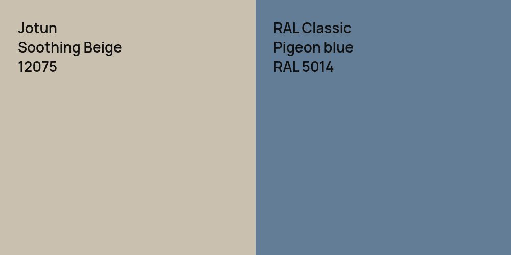 Jotun Soothing Beige vs. RAL Classic Pigeon blue