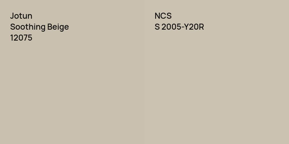 Jotun Soothing Beige vs. NCS S 2005-Y20R